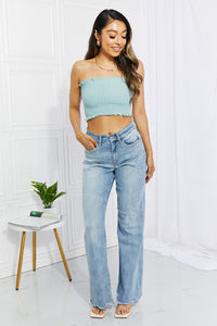 Judy Blue Full Size Cameron High Waist Destroyed Hem Straight Jeans