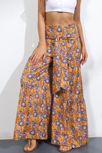 Printed High-Rise Tied Culottes